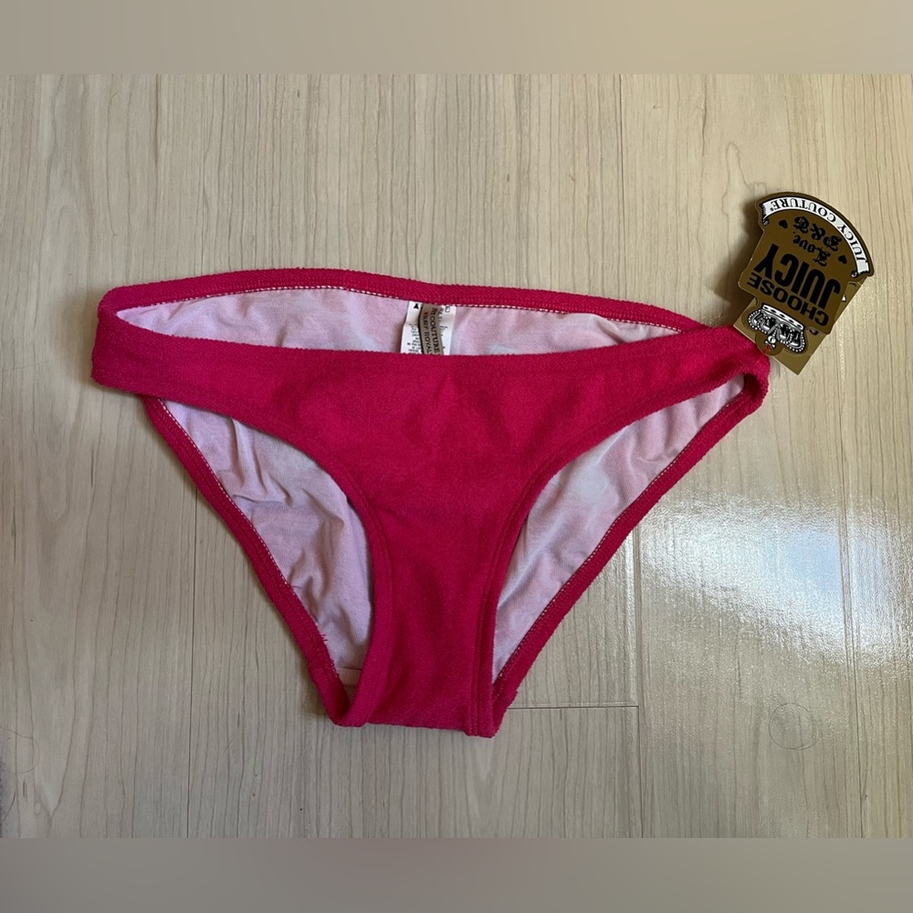 Juicy Couture Terry Cloth NWT Pink & Green JUICY Bottom 🩷💚 - Picture 3 of 7
